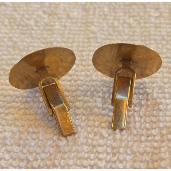 Vintage Elegant 14k Yellow Gold Cuff Links w/ floral design - Picture 2 of 6